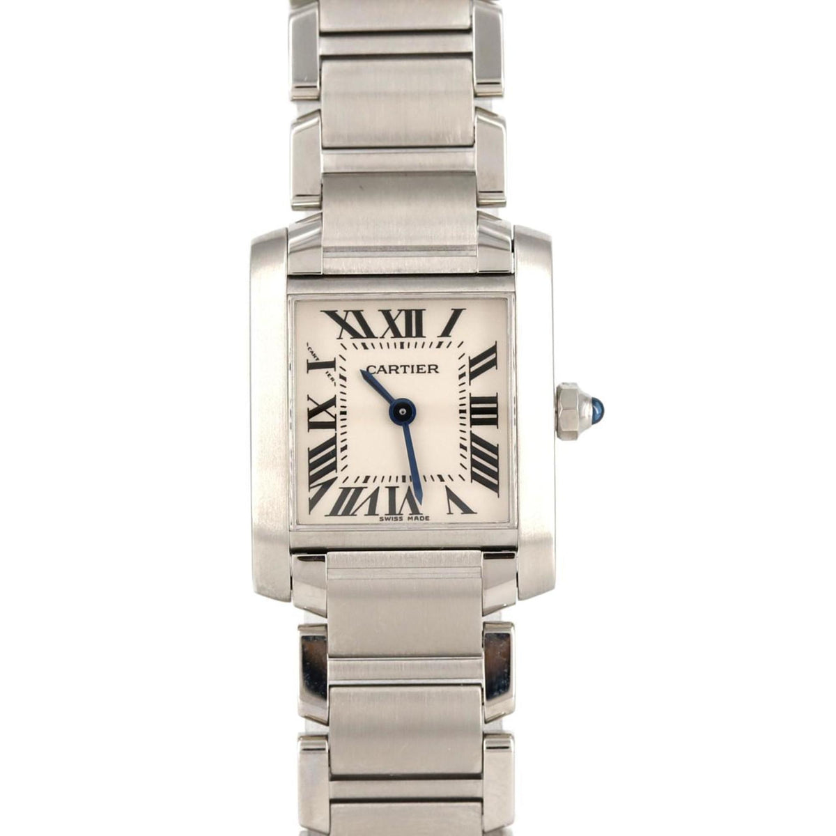 Gebrauchte Cartier Tank Francaise SM W51008Q3 SS Armbanduhr Quarz 