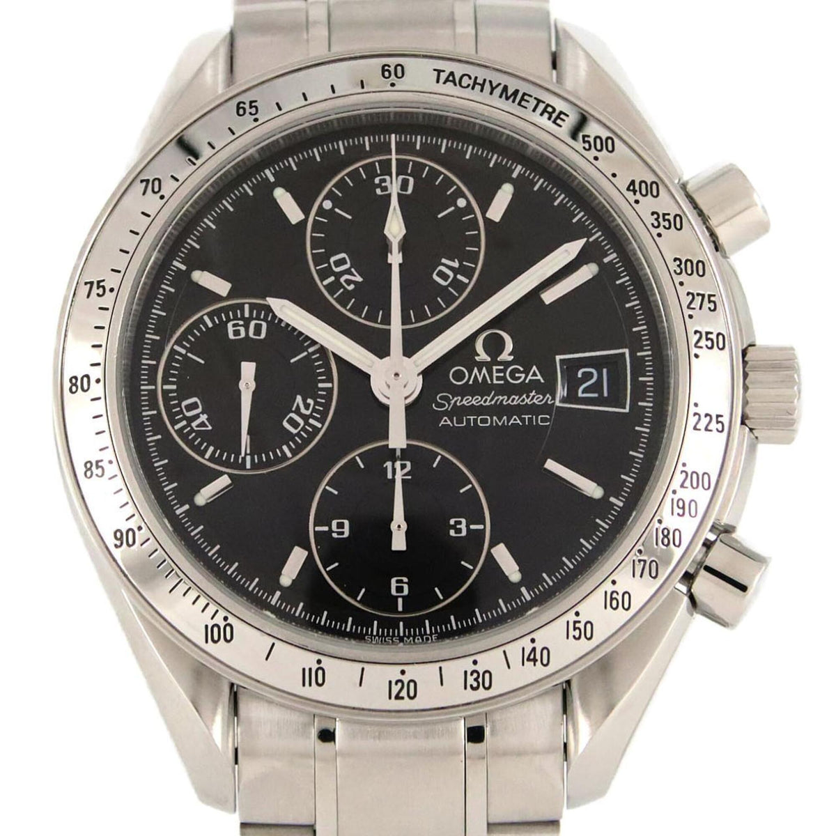 Pre-Owned Omega Speedmaster Date 3513.50 Stainless Steel Automatic Watch