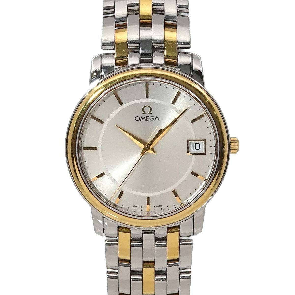 Pre-Owned OMEGA De Ville Prestige Two-Tone 4310 31 Men's Watch with Date Display, Silver/Yellow Gold, Quartz Movement