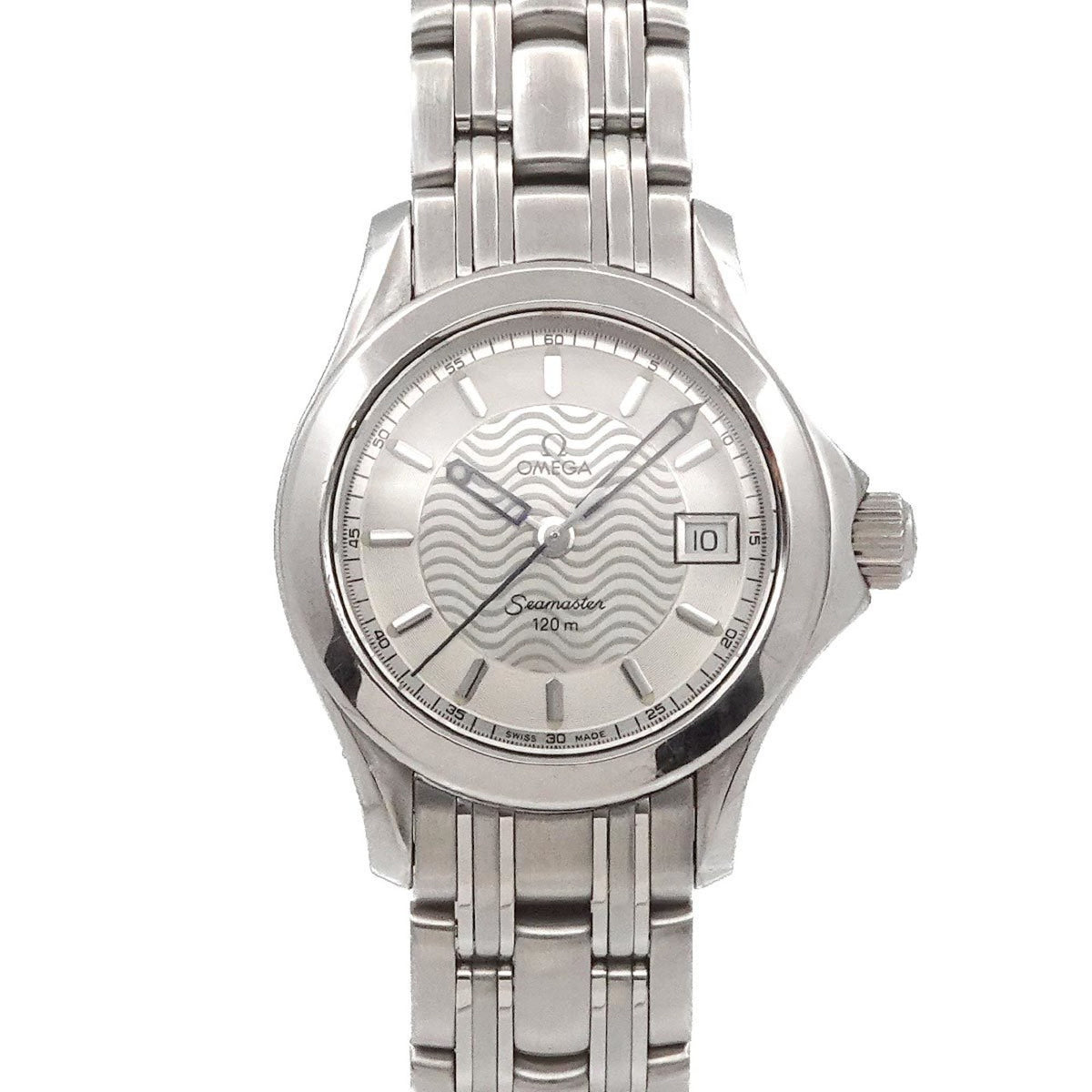 Pre-Owned OMEGA Seamaster 120 2571 31 Women's Watch with Date Display, Silver Quartz Movement