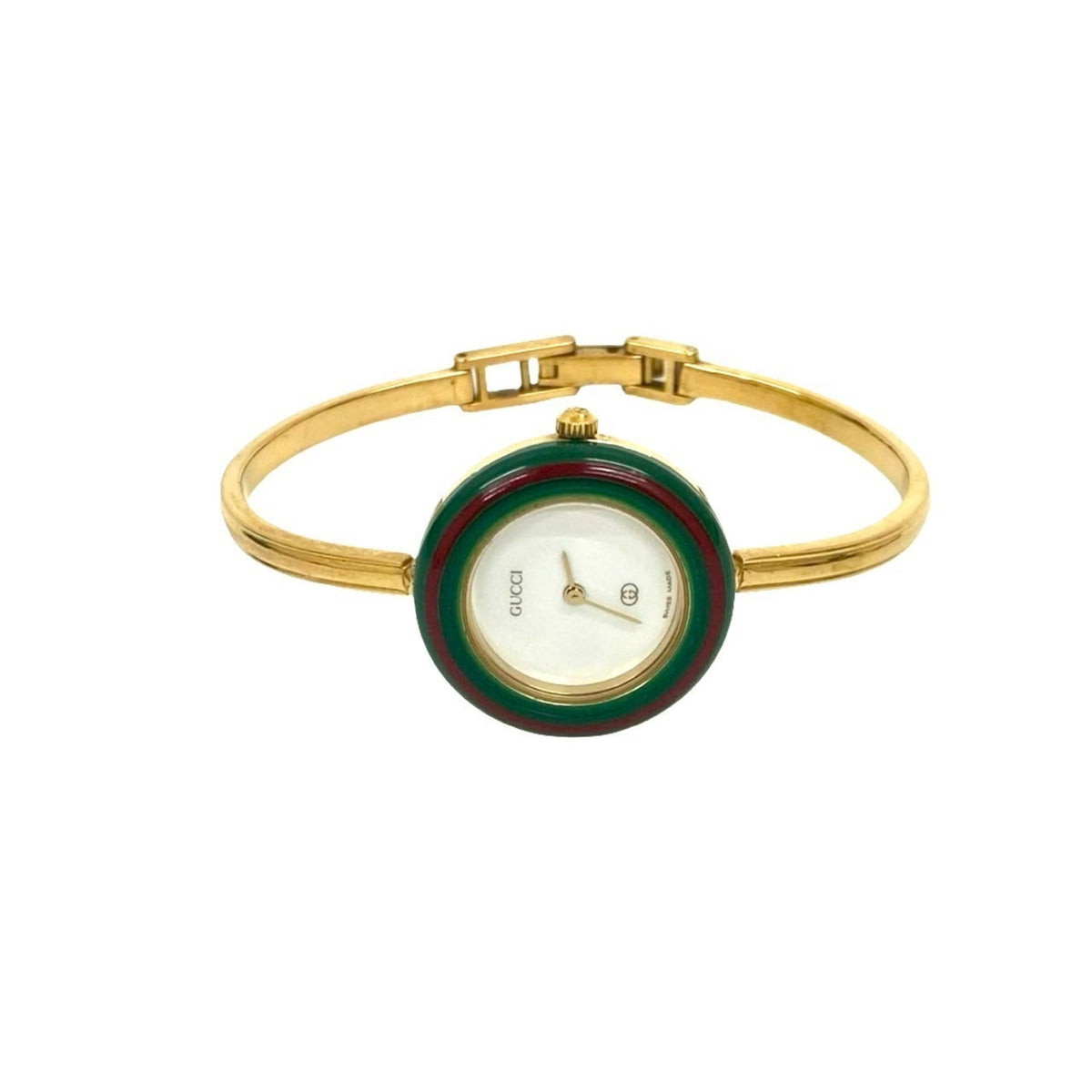 Pre-Owned GUCCI Sherry Line Quartz GP Watch with Changeable Bezel, Women's Gold, 27915