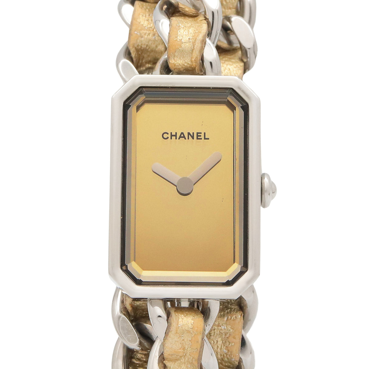 Pre-Owned Chanel CHANEL Premi?re Rock Watch, Stainless Steel, Leather Strap, Ladies, Gold Tone, Mirror Finish, H5583