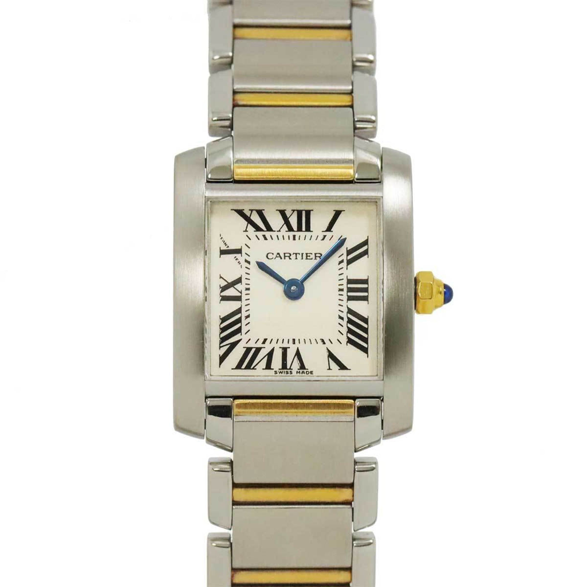 Pre-Owned Cartier Tank Fran?aise SM Two-tone Watch W51007Q4 Women's Ivory and Yellow Gold Quartz