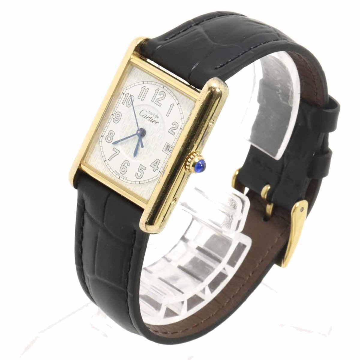 Pre-Owned Cartier Must Tank Vermeil XL W1013954 Men's Watch White SV925 Quartz