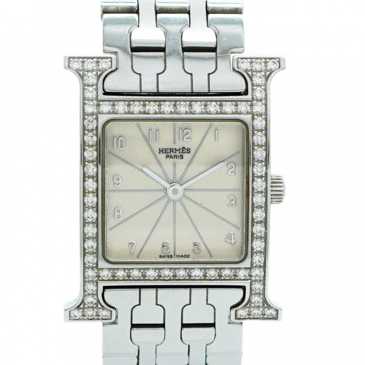 Montre Hermes H d'occasion HH1.230 avec cadran ivoire pour femme 