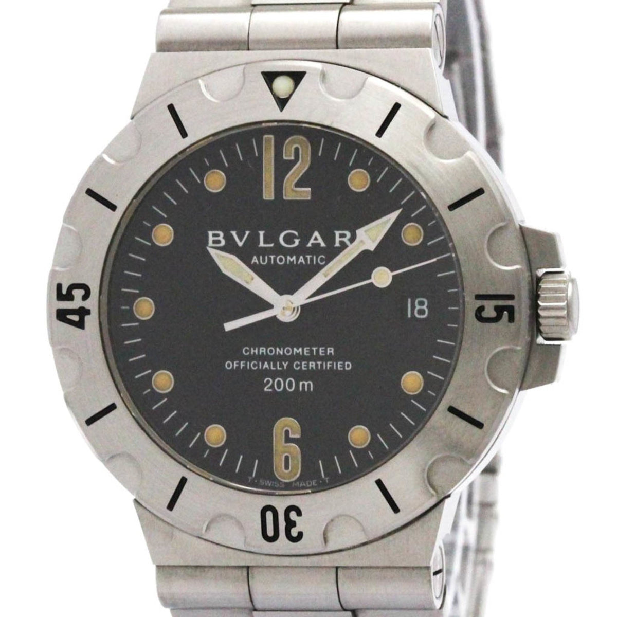 Pre-Owned BVLGARI Diagono Scuba Steel Automatic Mens Watch SD38S Polished