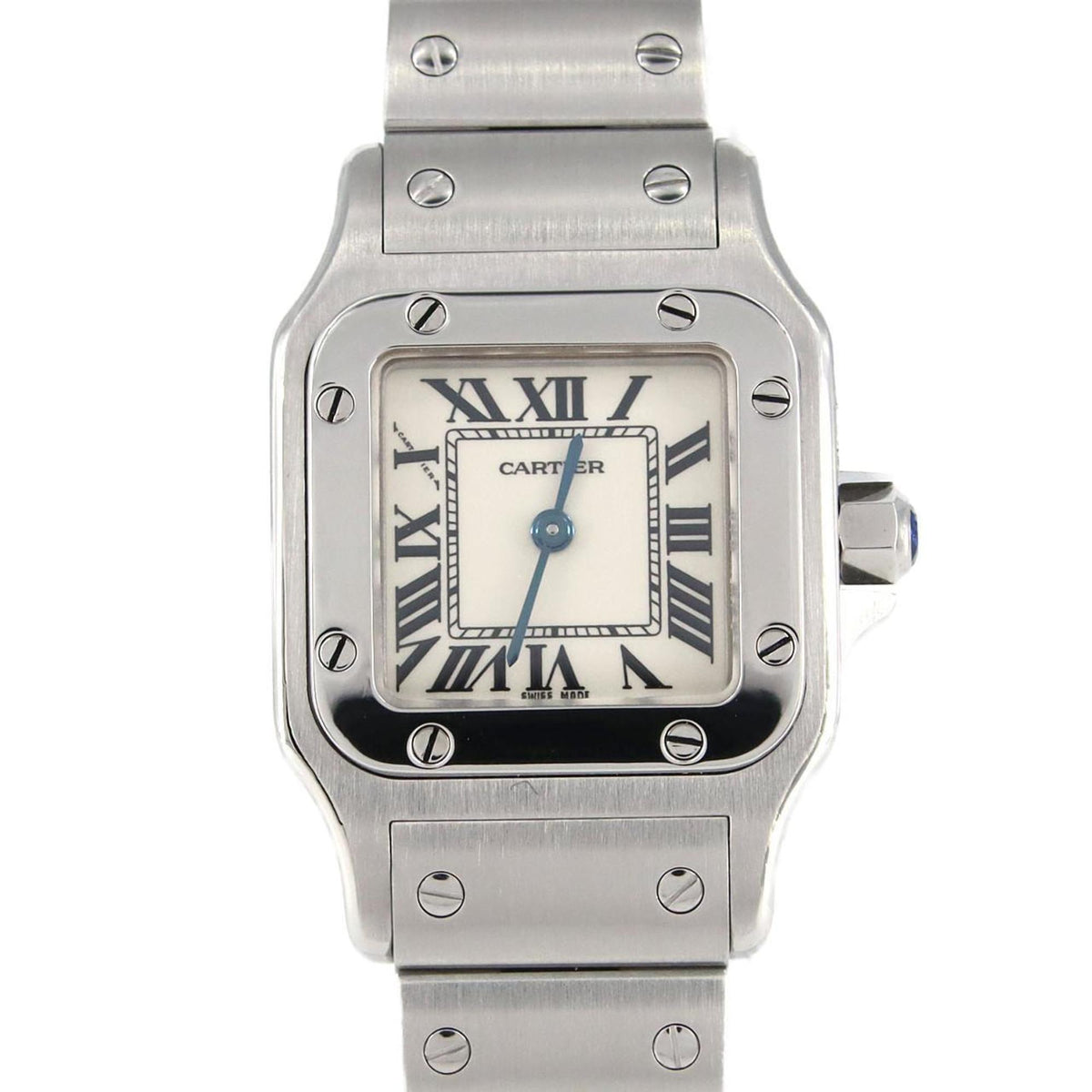 Pre-Owned Cartier Santos Galbe SM W20056D6 Stainless Steel Quartz Watch