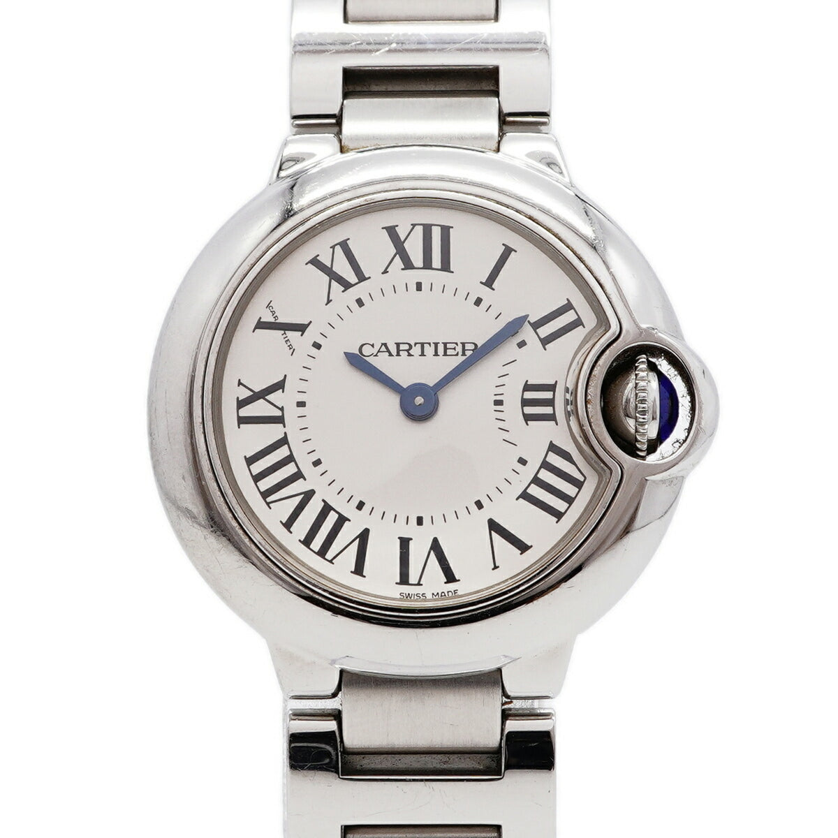 Pre-Owned Cartier Ballon Bleu SM W69010Z4 Silver Dial Women's Watch