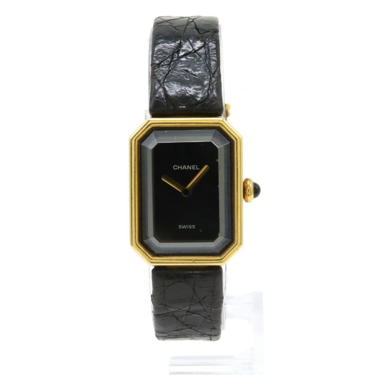 Pre-Owned CHANEL Premiere K18YG 750 Yellow Gold Leather Strap Women's Watch H0090