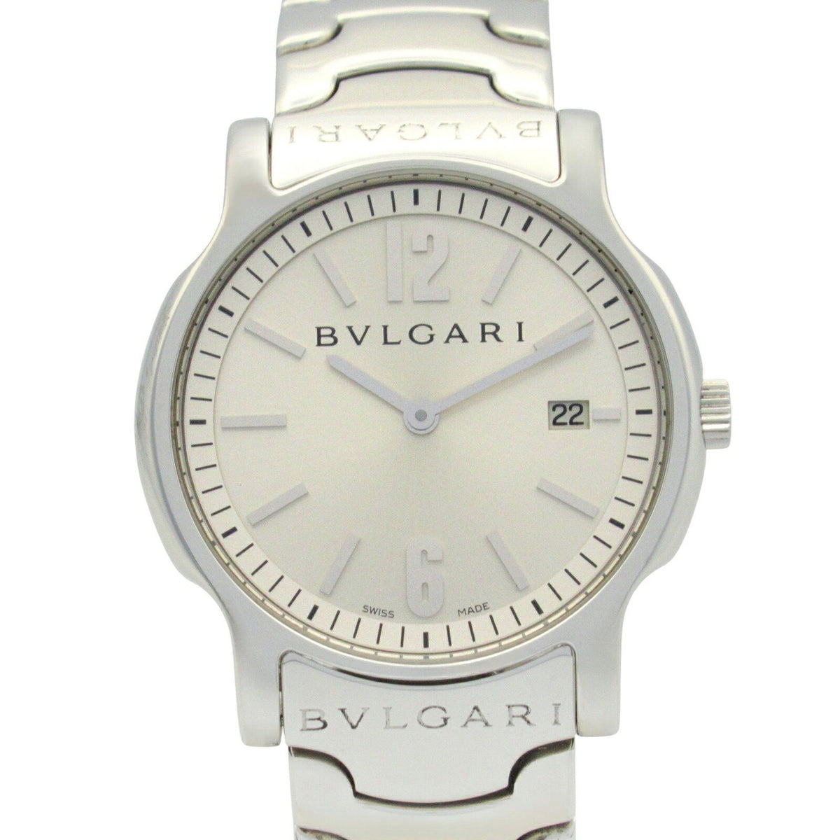 Montre BVLGARI Solotempo d'occasion pour homme en acier inoxydable argenté ST35S 