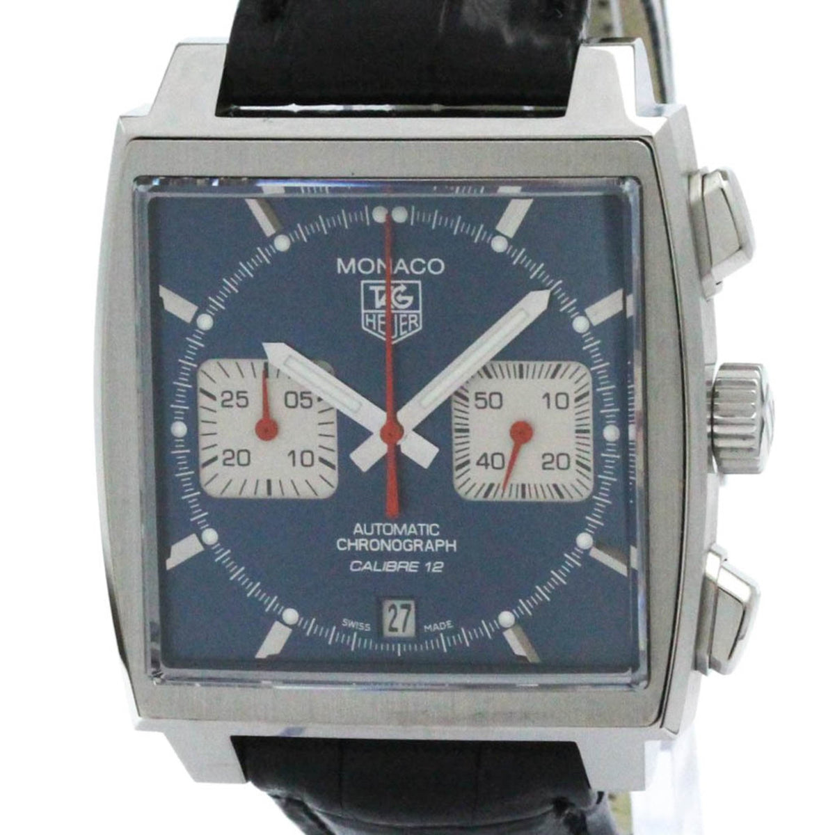 Montre automatique TAG HEUER Monaco chronographe en acier poli d'occasion CAW2111 