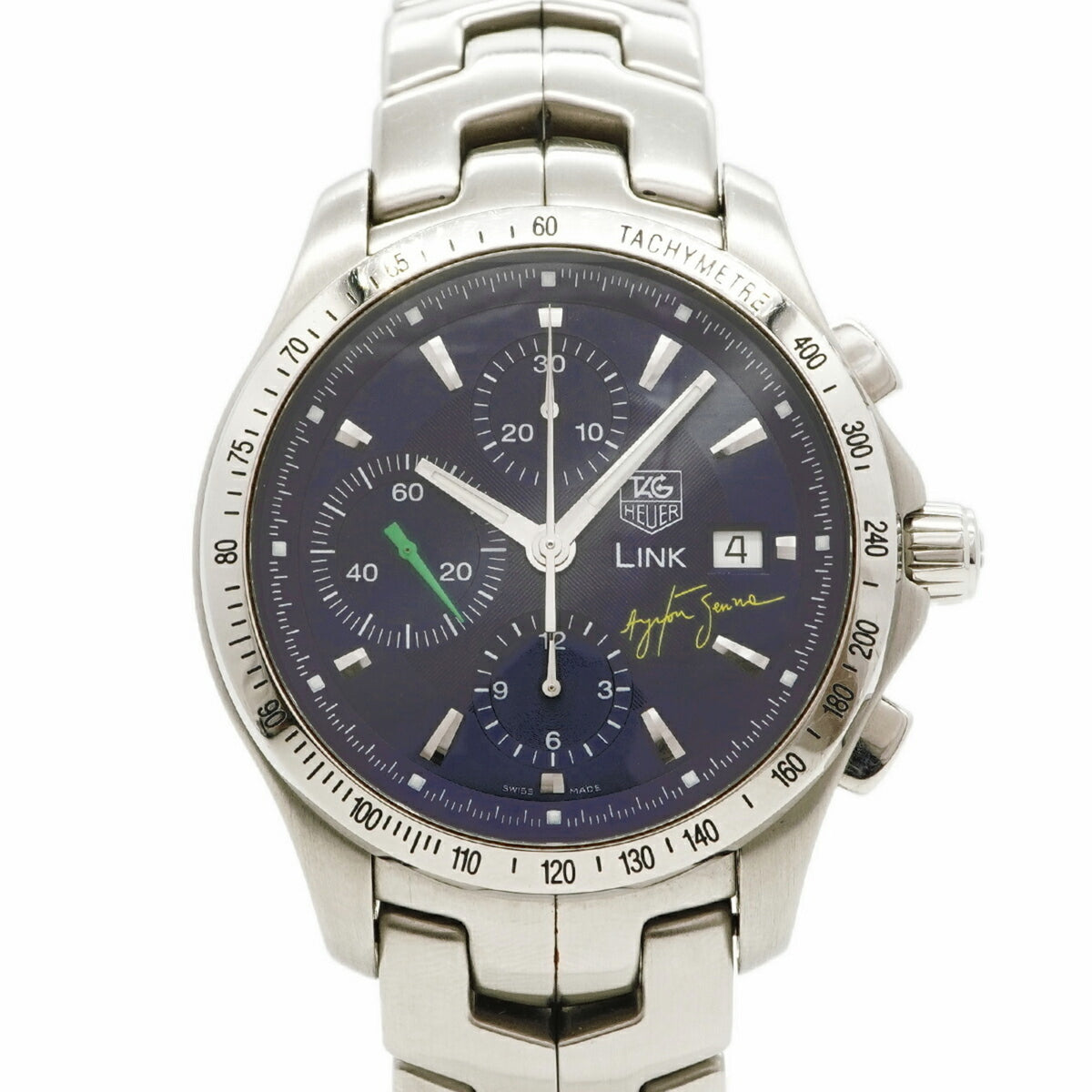 Pre-Owned TAG Heuer Link Ayrton Senna Limited Edition CJF2113 Blue Dial Men's Watch