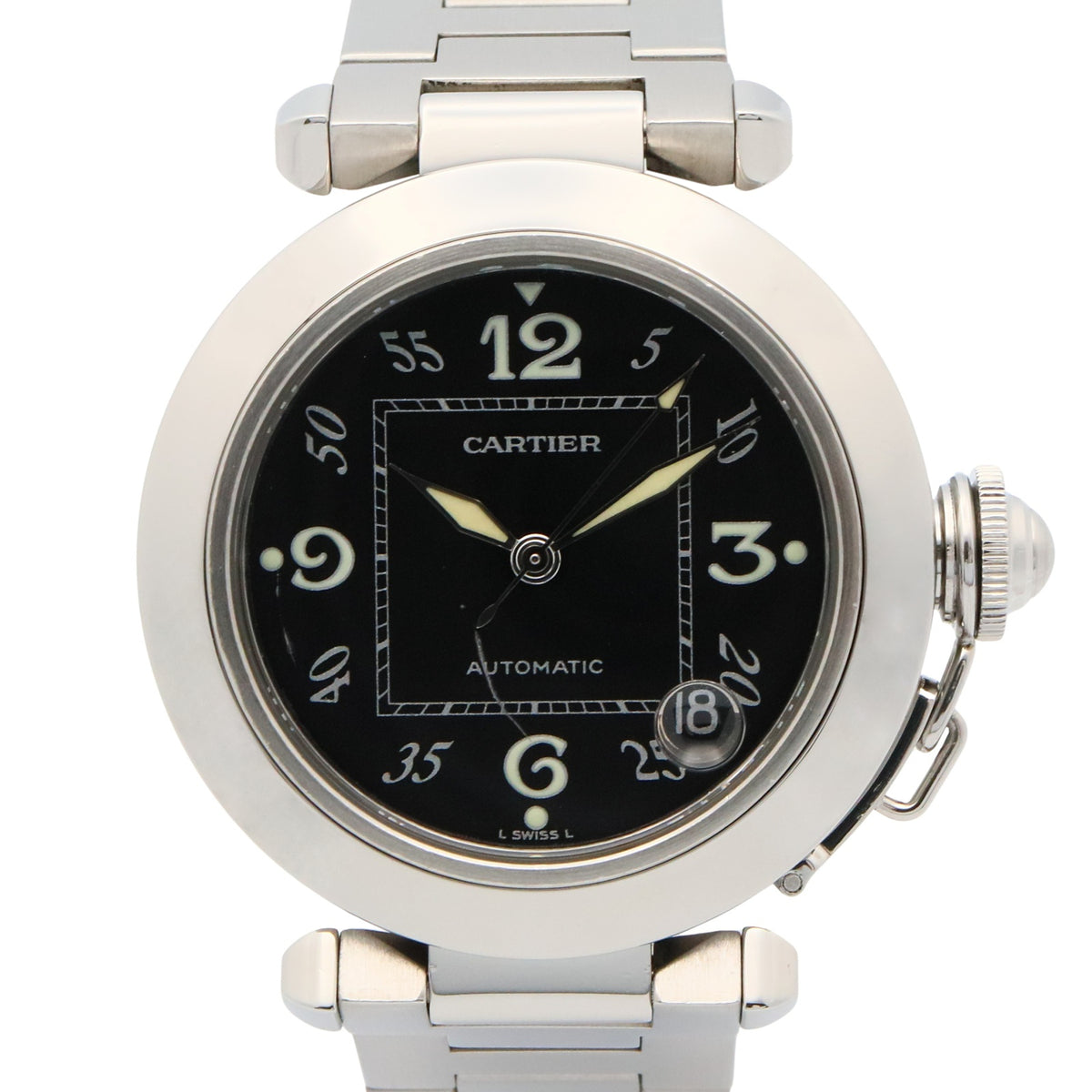 Pre-Owned Cartier Pasha C Watch, Stainless Steel, Boys', Black, W31043M7