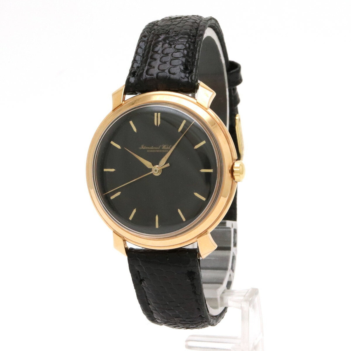 Pre-Owned IWC International Watch Company Schaffhausen K18YG 750YG Leather Strap Hand-wound Men's