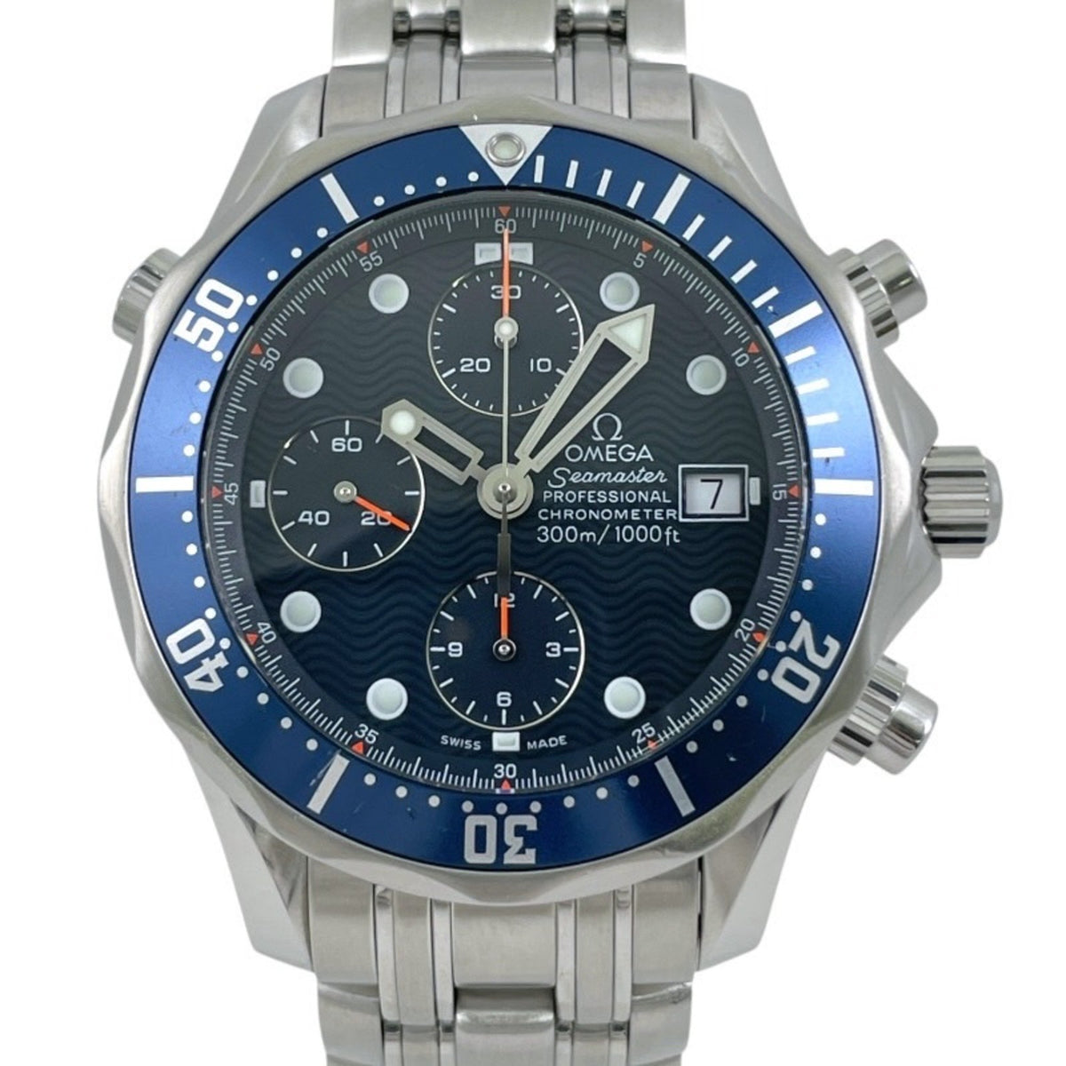 Pre-Owned OMEGA Seamaster Professional 2599.80 Stainless Steel Men's Watch, 300m/1000ft, Blue Dial, Automatic
