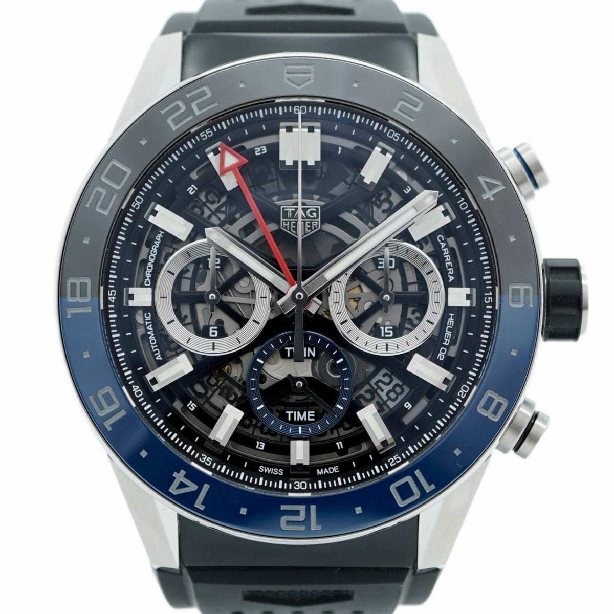 Pre-Owned Tag Heuer Carrera CBG2A1Z Skeleton Dial Watch for Men