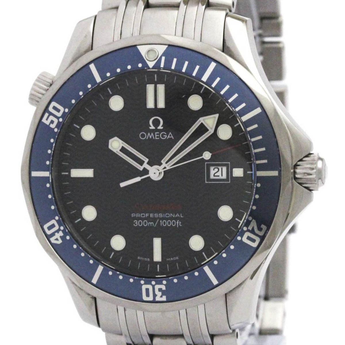 Montre homme Omega Seamaster Professional 300M à quartz d'occasion, modèle 2221.80, polie 