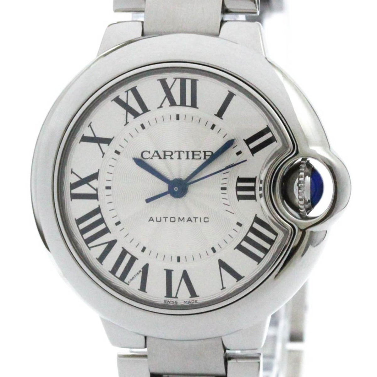 Pre-Owned Polished CARTIER Ballon Bleu MM Steel Automatic Mid Size Watch W6920071 BF574222