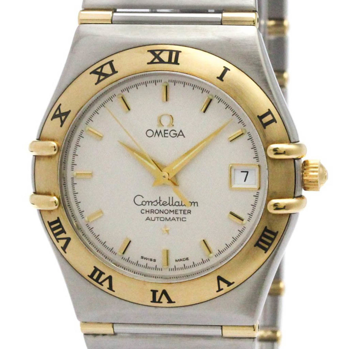Pre-Owned OMEGA Constellation 18K Gold Steel Automatic Watch 1302.30 Polished