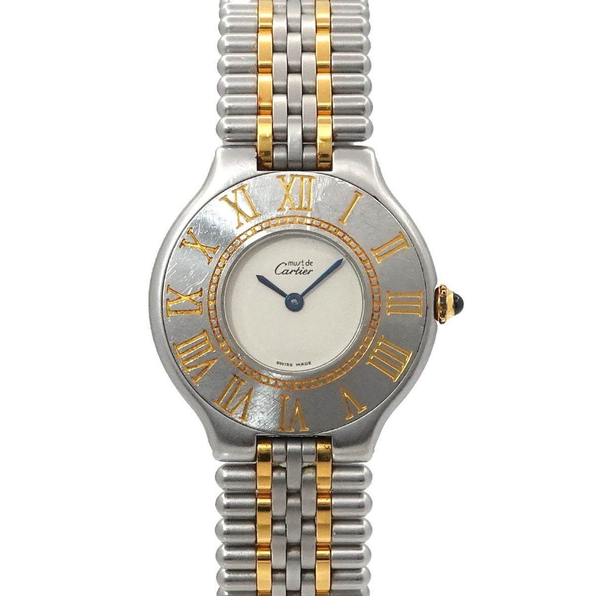 Pre-Owned Cartier Must 21 Vantianne LM Two-tone Watch W10050F4 Boys' Ivory Quartz