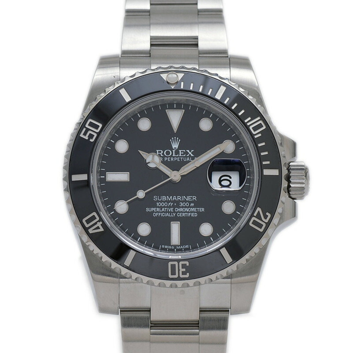 Montre Rolex Submariner Date d'occasion 116610LN, cadran noir, numéro de série aléatoire, pour homme 