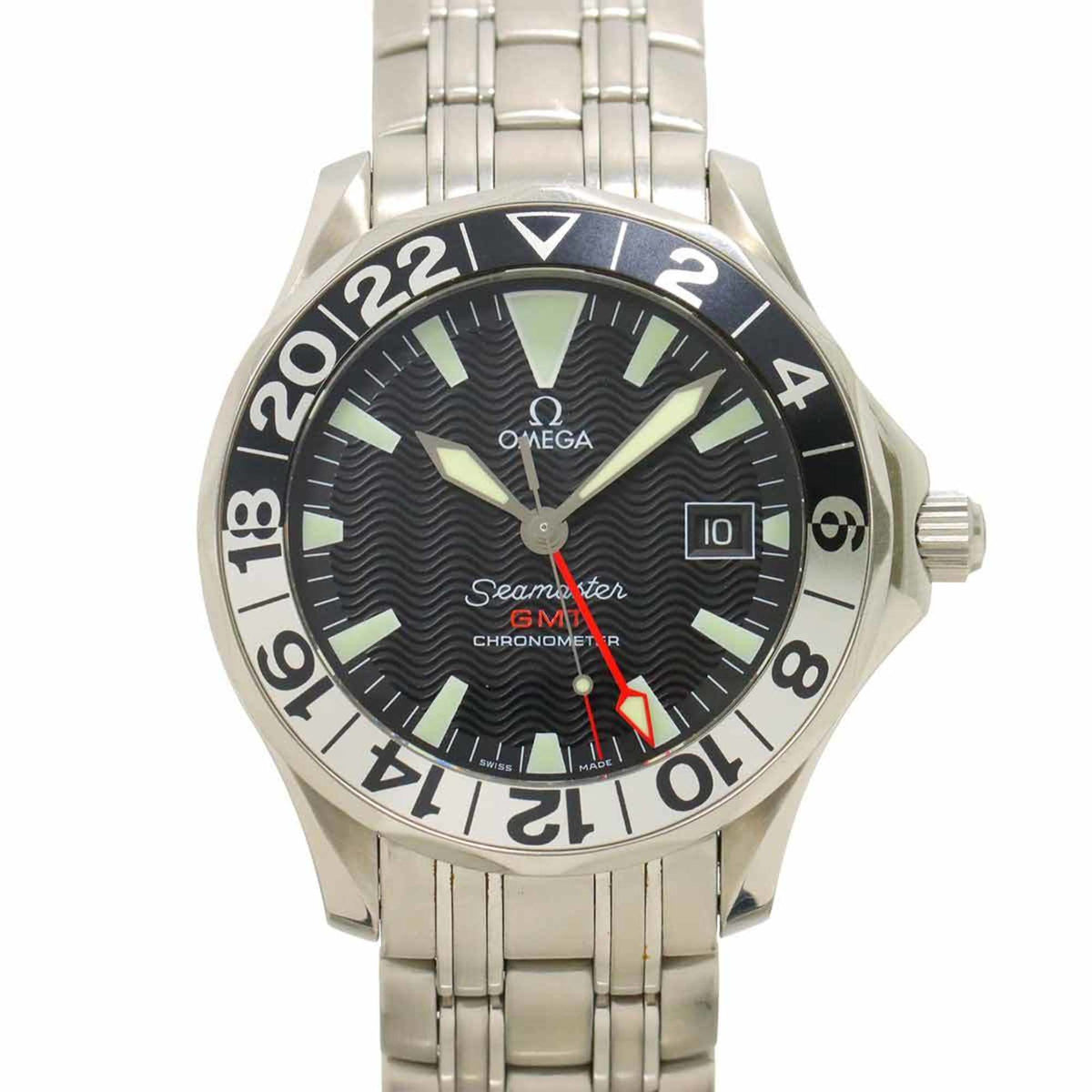 Pre-Owned OMEGA Seamaster GMT 2834 50 50th Anniversary Model Men's Watch Black Automatic