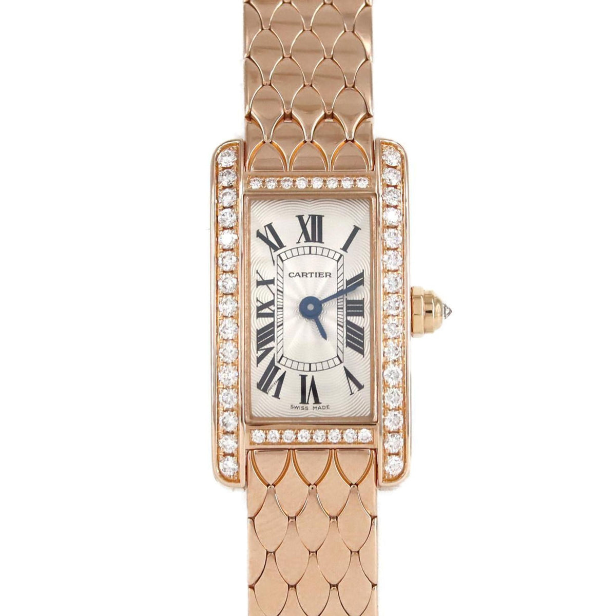 Pre-Owned Cartier Mini Tank Americaine PG D WB710012 PG/RG Wristwatch Quartz