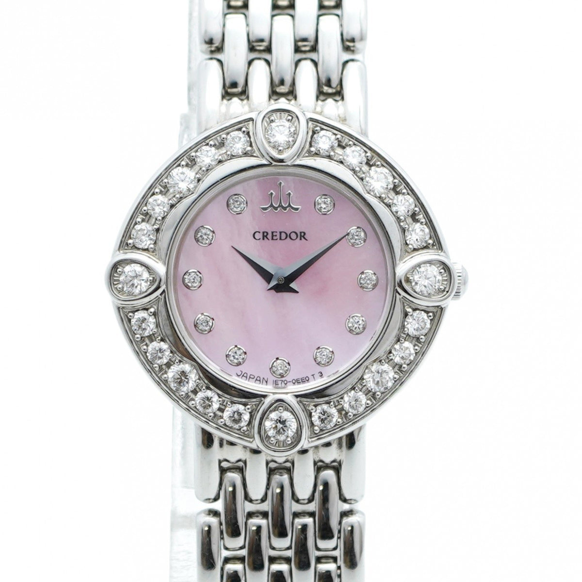 Pre-Owned Seiko Credor 1E70-0CY0 Pink Dial Watch for Women