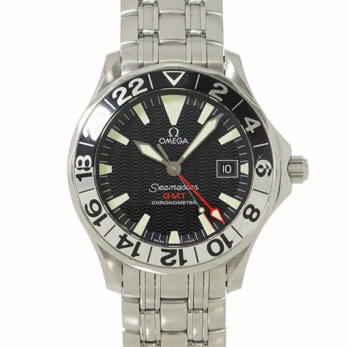 Pre-Owned OMEGA Seamaster 300 GMT 2534 50 50th Anniversary Model Men's Watch with Date Display, Black, Automatic,