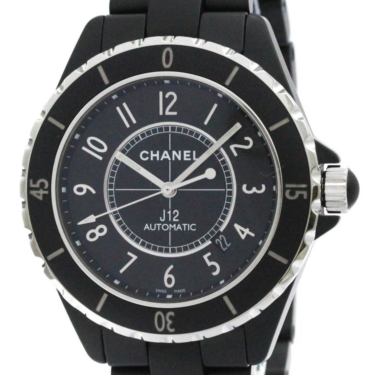 Montre automatique CHANEL J12 en céramique polie pour homme, d'occasion, H3131 BF577999 