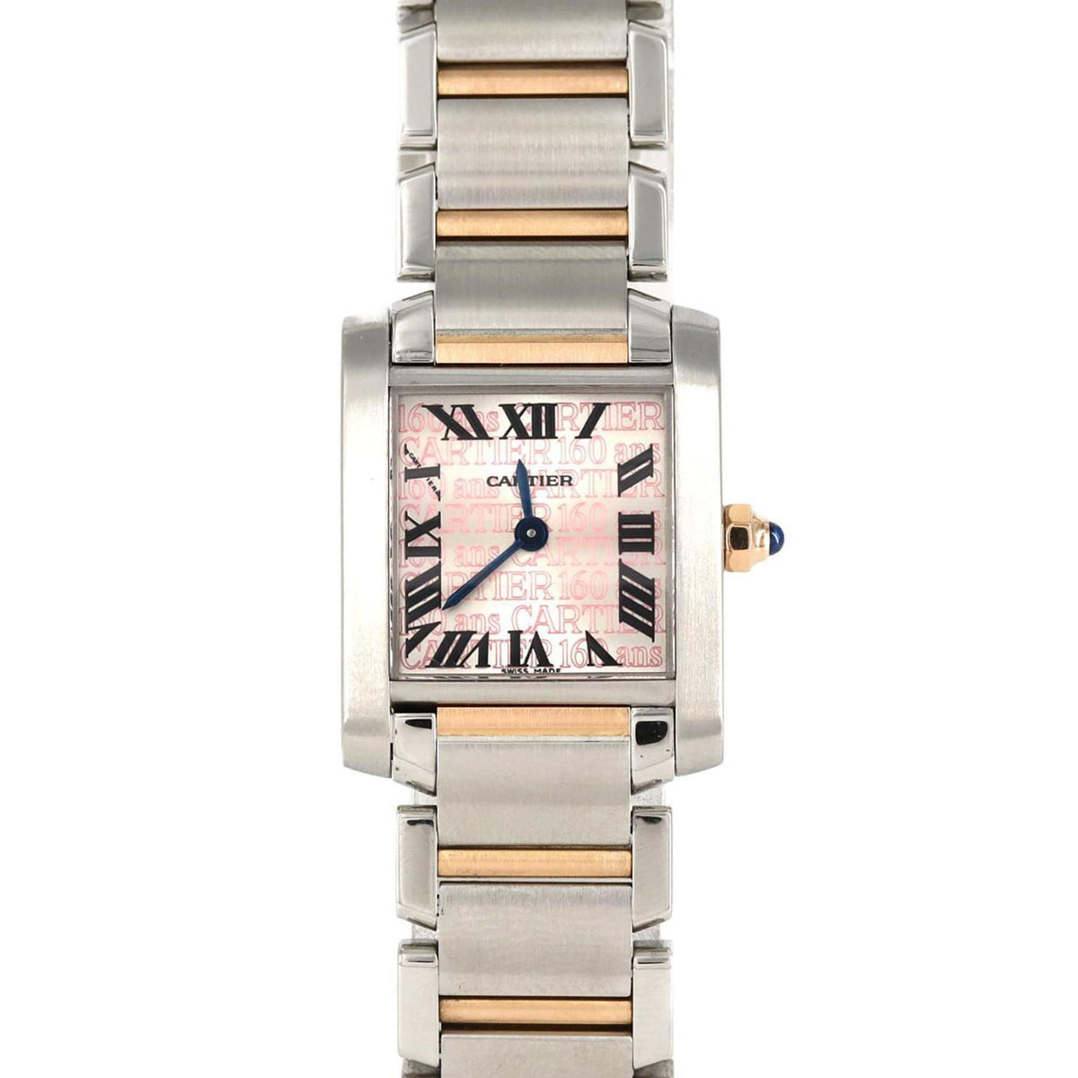 Montre-bracelet à quartz Cartier Tank Francaise SM PG Combi 160e anniversaire W51036Q4 SSxPG d'occasion 
