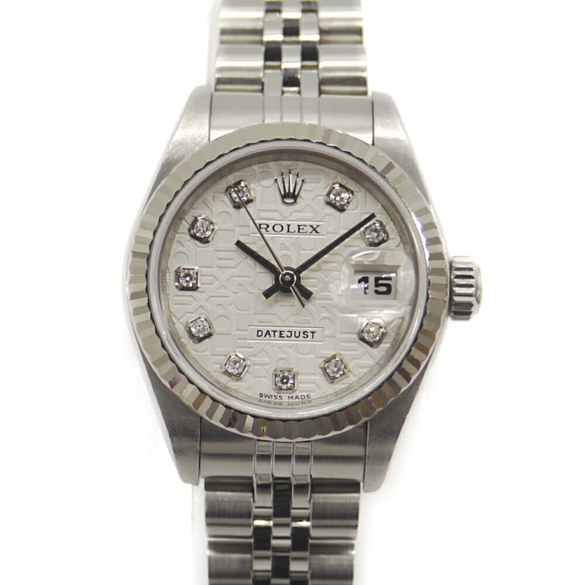 Pre-Owned ROLEX Rolex Datejust 79174G Y-number Automatic with 10 Diamonds and a Computerized Dial, Women's Watch