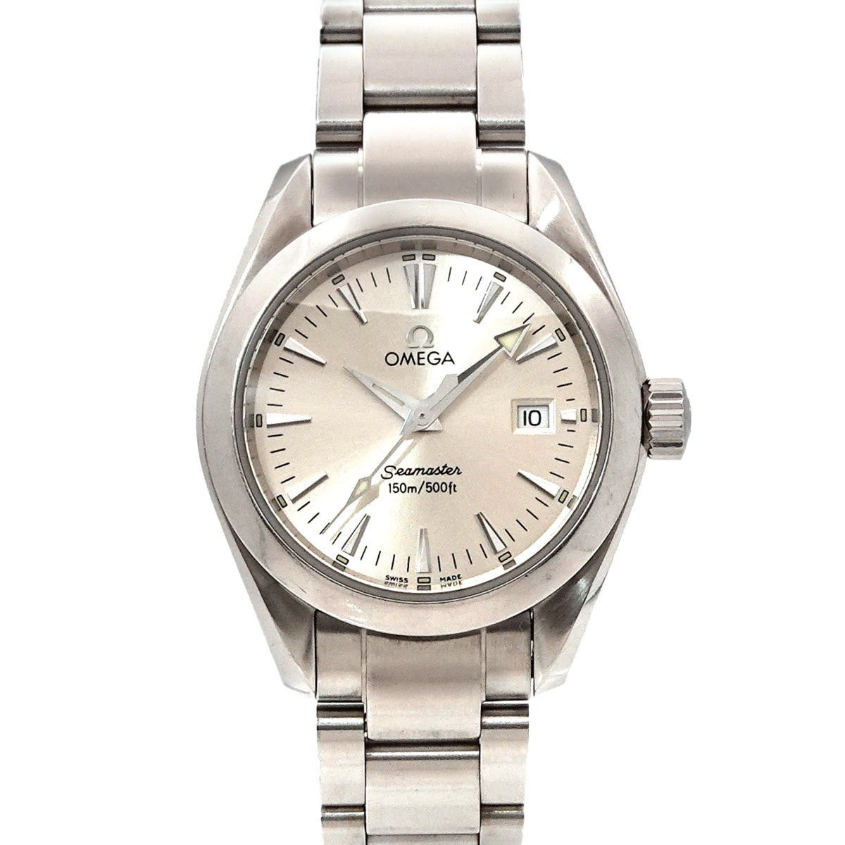 Pre-Owned OMEGA Seamaster Aqua Terra 2577 30 Ladies Watch Date Silver Quartz