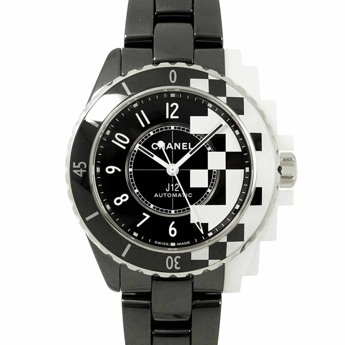 Pre-Owned Chanel J12 Cybernetic H7988 Men's Watch, Black and White Ceramic, Automatic