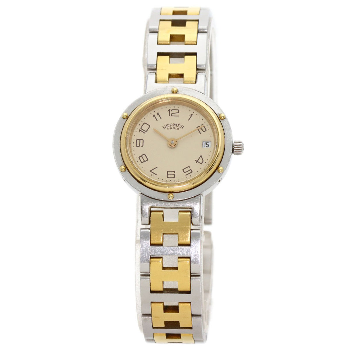 Montre Hermes Clipper Old Belt d'occasion en acier inoxydable SSxGP pour femme HERMES 