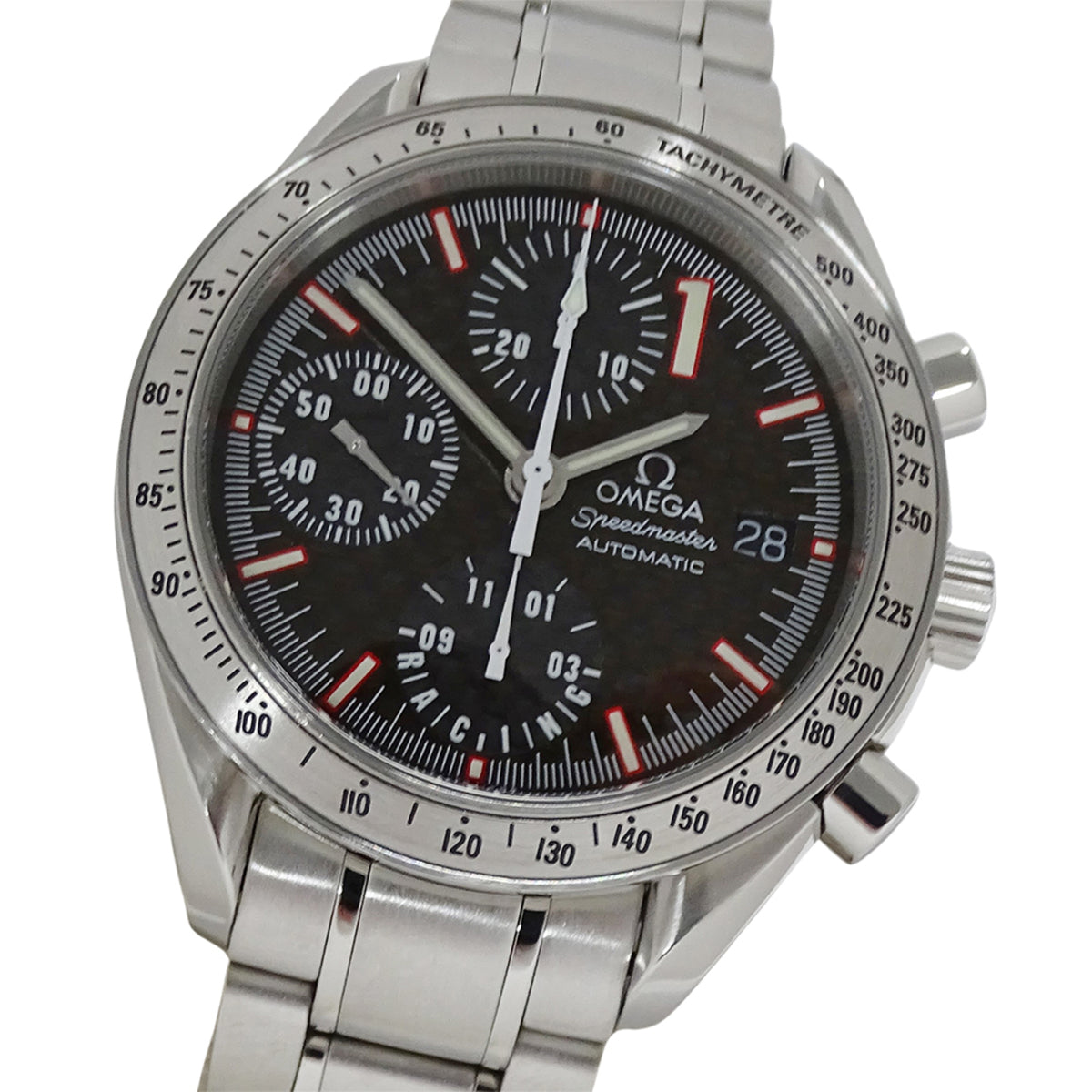 Pre-Owned OMEGA Speedmaster Racing 3519.50 Men's Watch, Michael Schumacher, Limited Edition of 11,111 Pieces, Automatic, Stainless Steel, Silver/Black, Polished