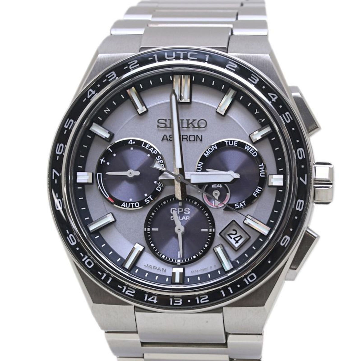 Pre-Owned Seiko Astron SBXC107 5X53-0BR0 Solar GPS Satellite Radio Wave Titanium Men's Watch 40075