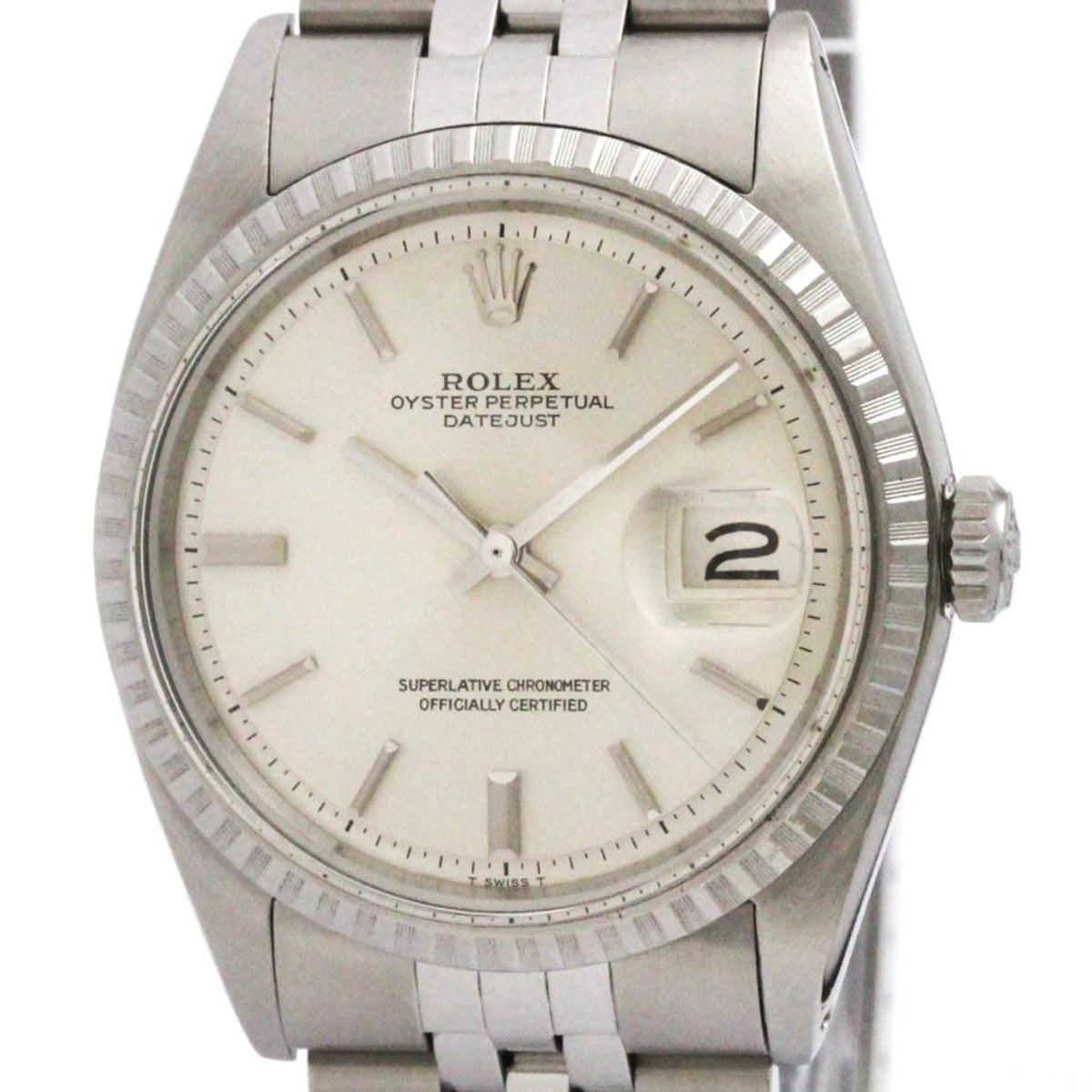 Pre-Owned ROLEX Datejust 1603 Stainless Steel Automatic Mens Watch Vintage