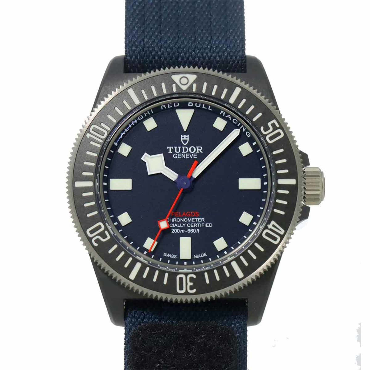 Pre-Owned Tudor Pelagos FXD Alinghi Red Bull Racing 25707KN Men's Automatic Watch, Navy Blue