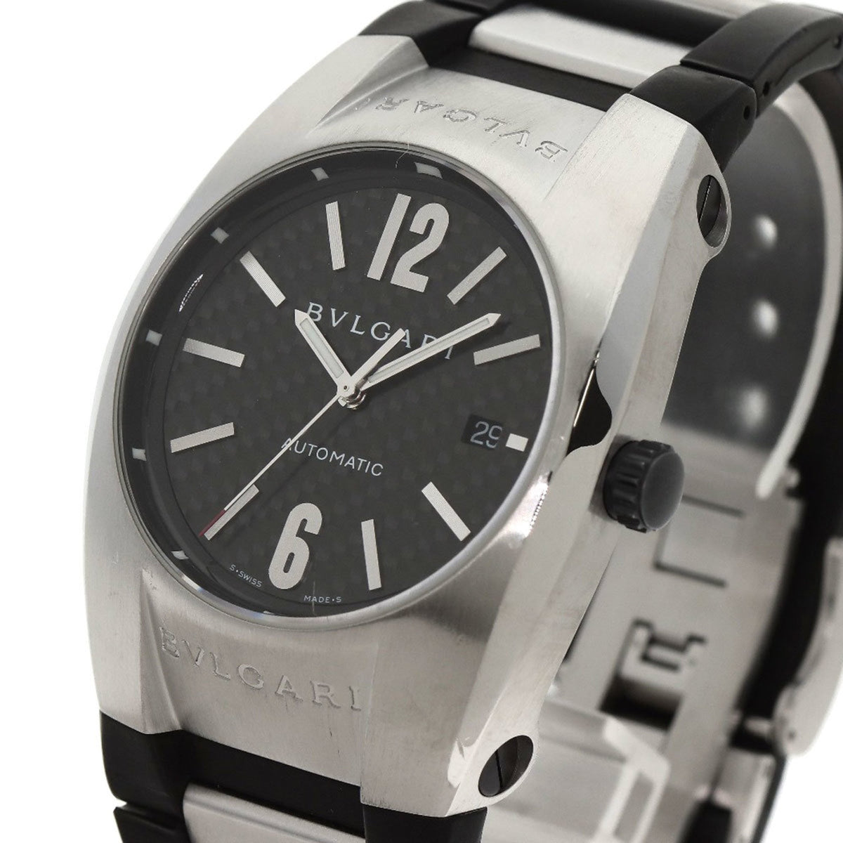 Montre BVLGARI EG40S Ergon Carbon d'occasion en acier inoxydable et caoutchouc pour homme 