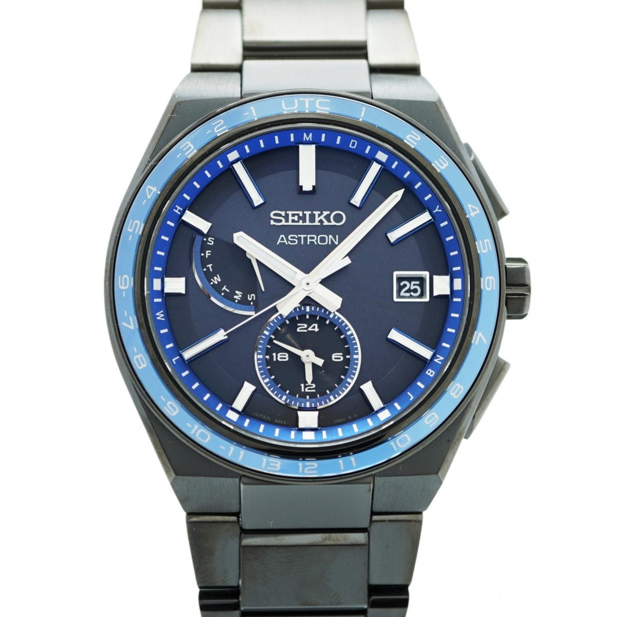 Pre-Owned Seiko Astron 8B63-0BB0 Black Dial Men's Watch