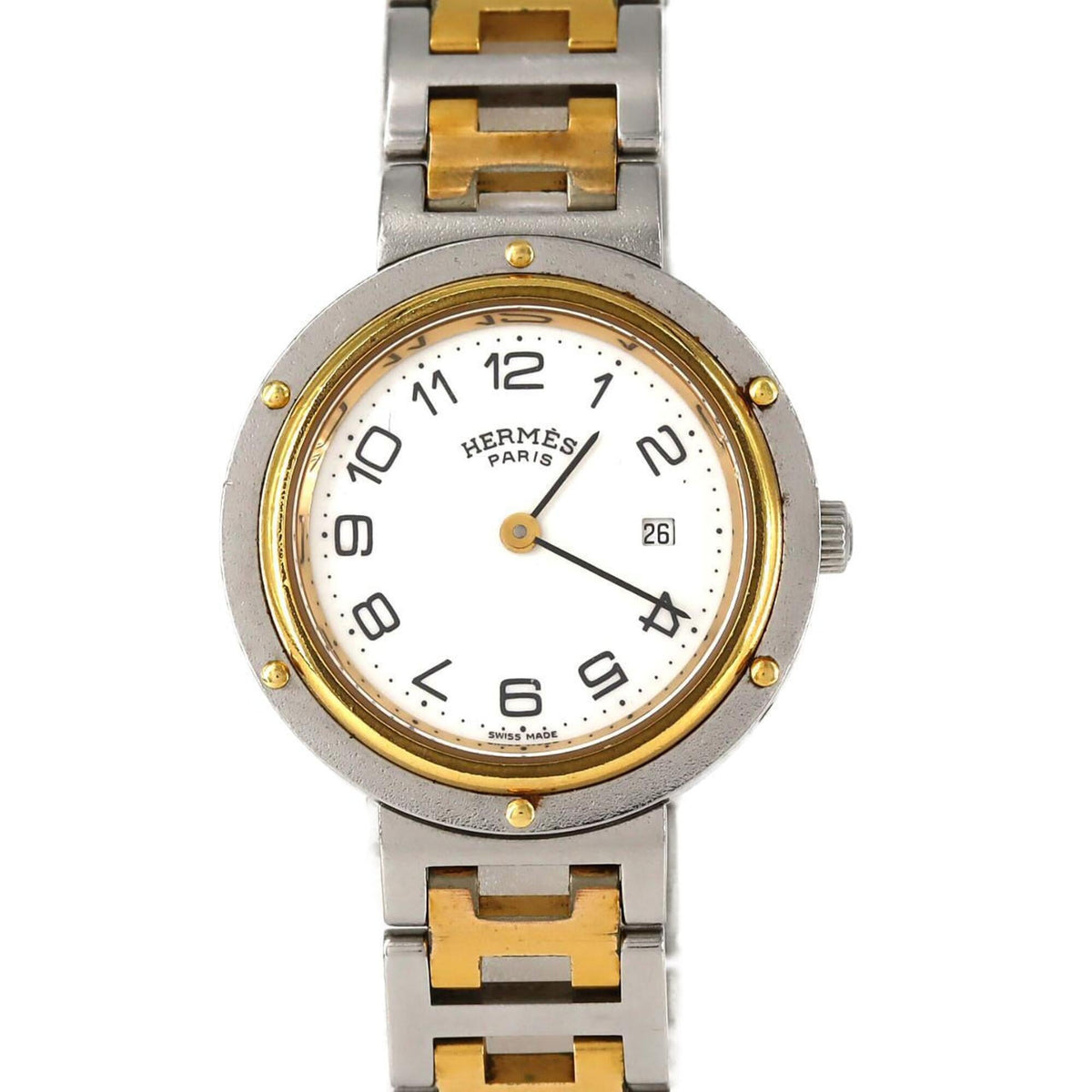 Pre-Owned Hermes Clipper Combination SSxGP Quartz Watch