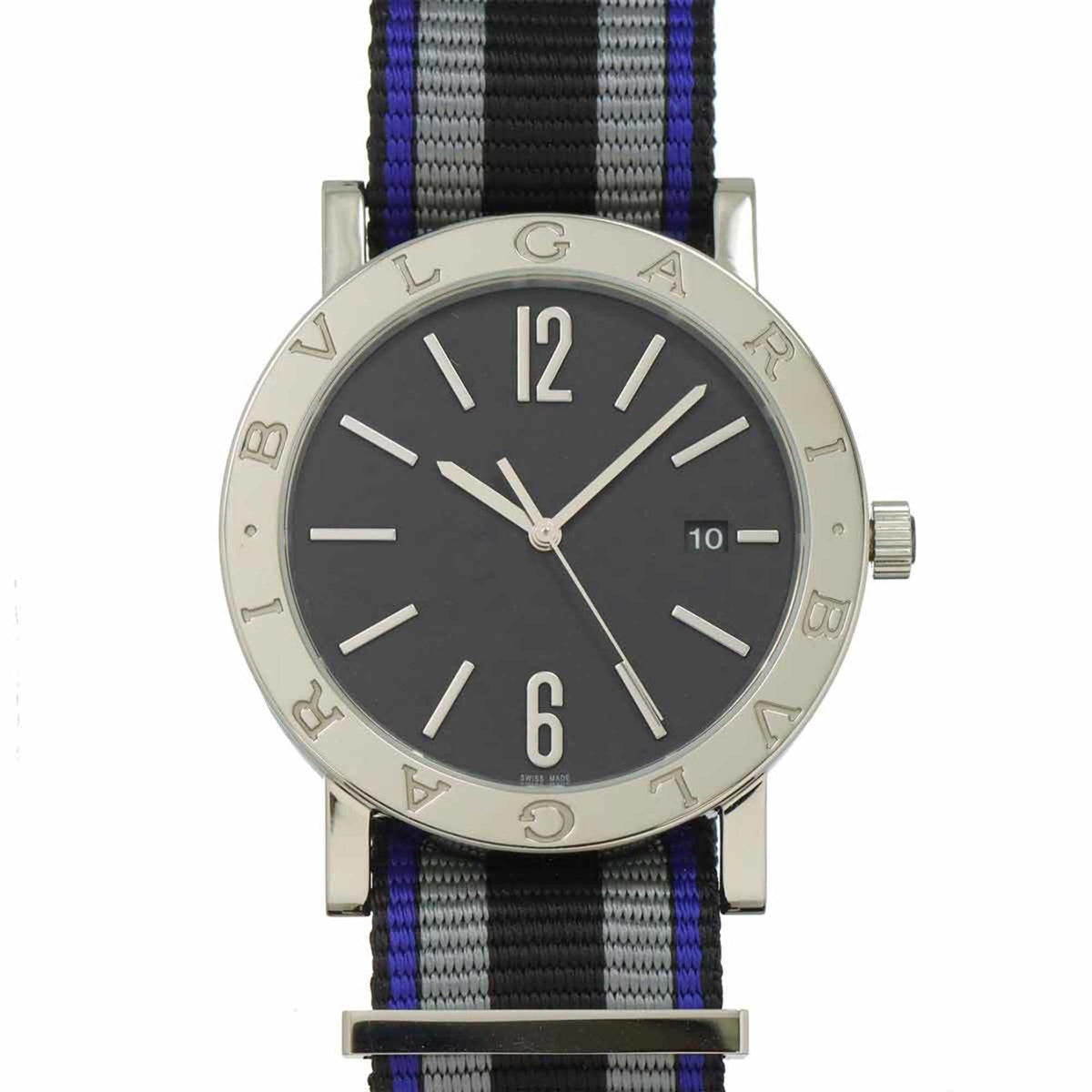 Pre-Owned BVLGARI BB41S Men's Watch with Date Display, Black Automatic Movement