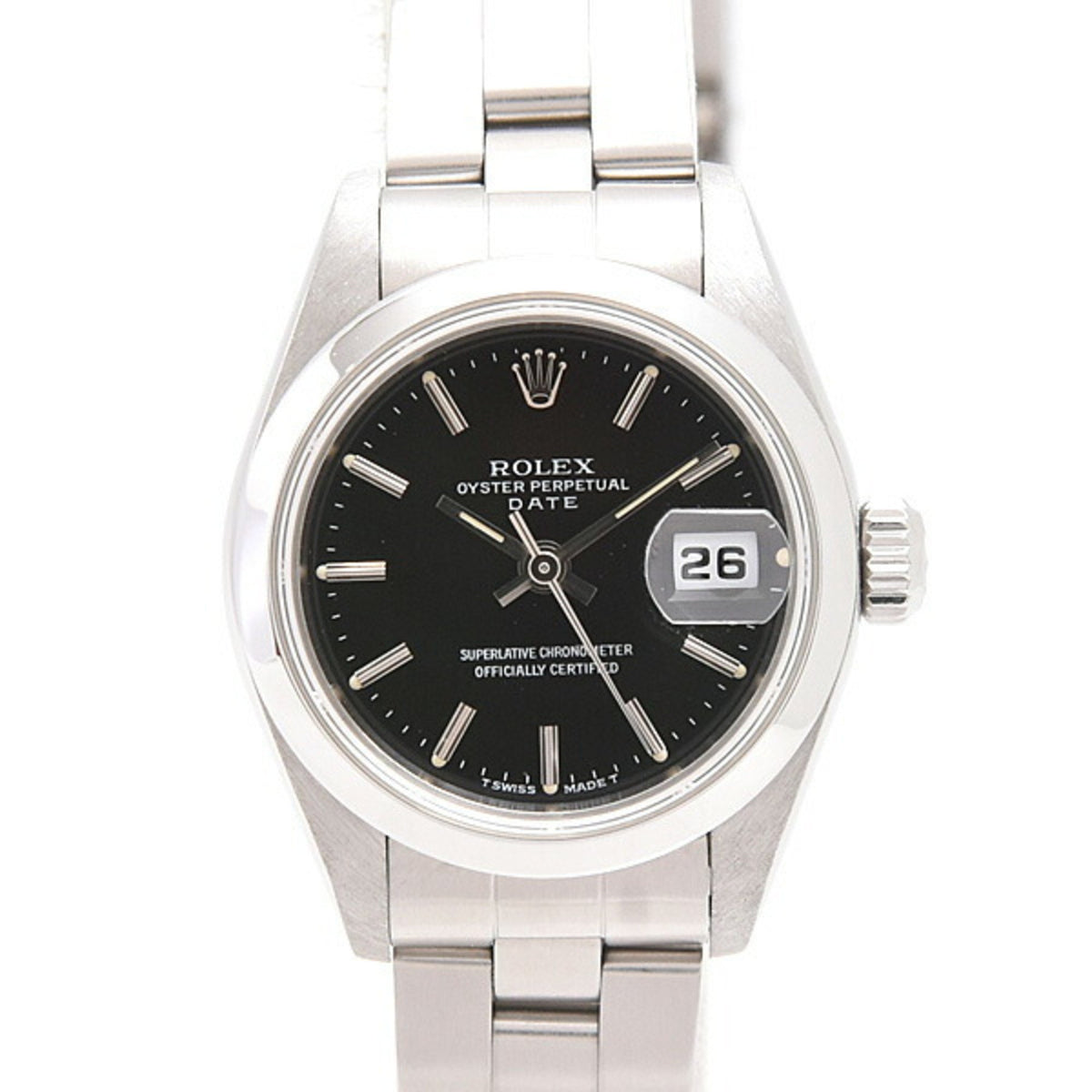 Pre-Owned Rolex Watch Women's Oyster Perpetual Date Automatic U-number Black Dial Stainless Steel ROLEX 69160