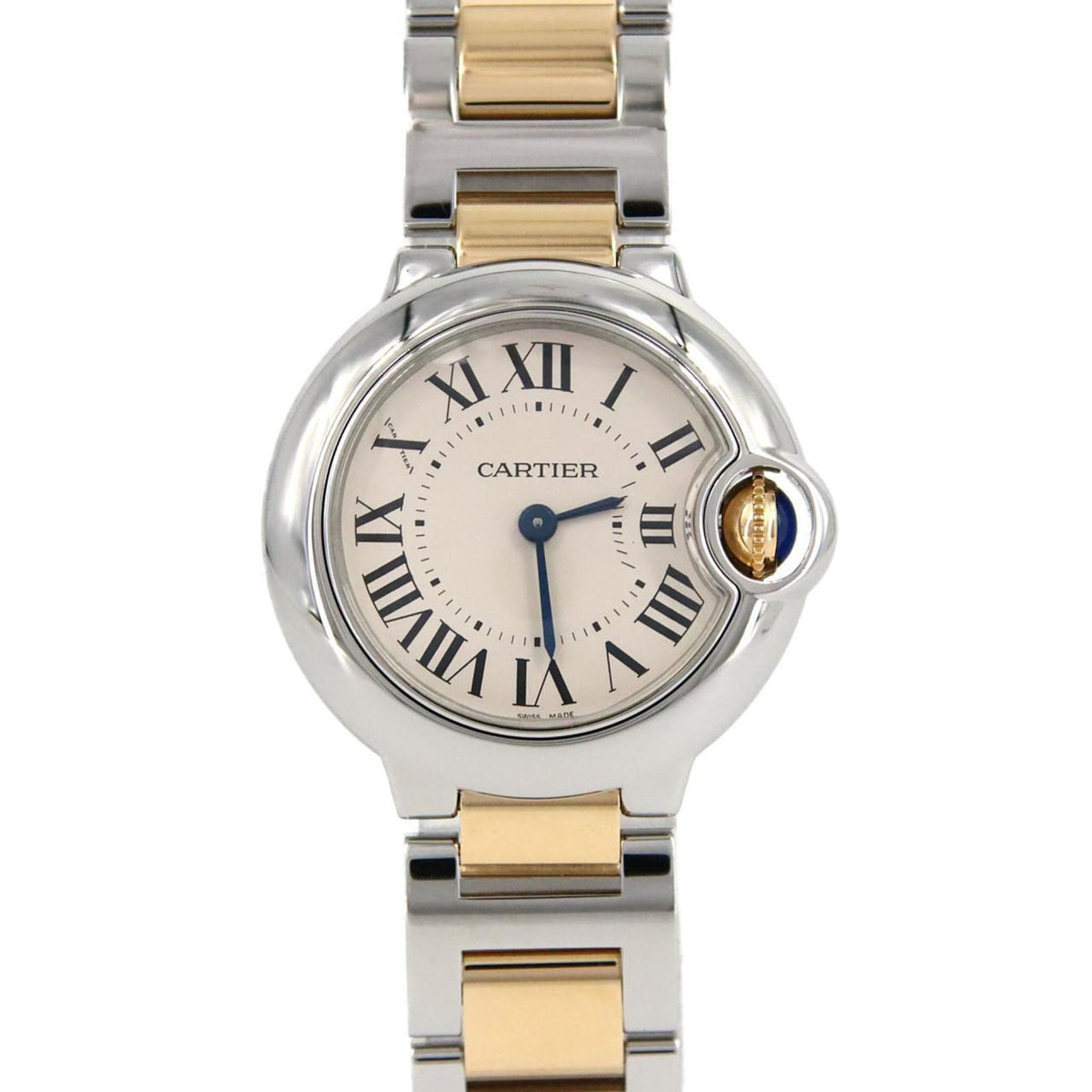 Gebrauchte Cartier Ballon Bleu SM Combi W69007Z3 W2BB0010 SSxYG Armbanduhr Quarz 