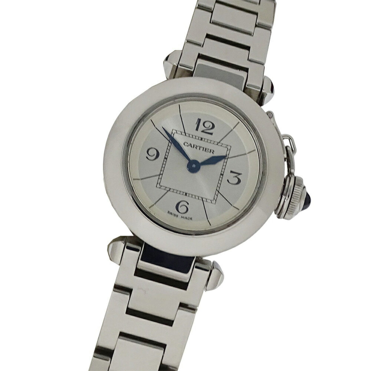 Pre-Owned Cartier Miss Pasha Women's Quartz Stainless Steel Watch W3140007 Silver Round Polished
