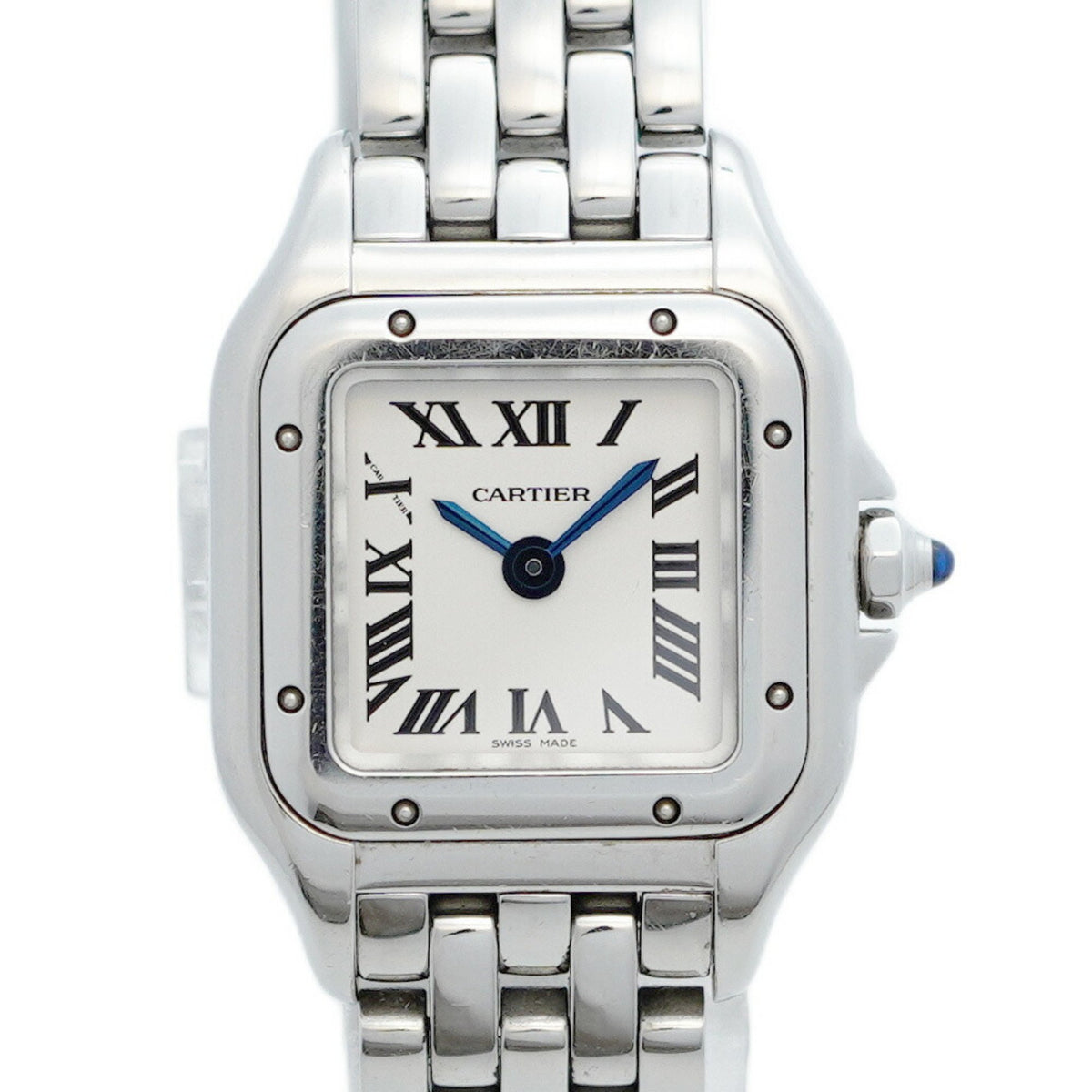 Gebrauchte Cartier Panthere de Mini WSPN0019 Damenuhr mit silbernem Zifferblatt 