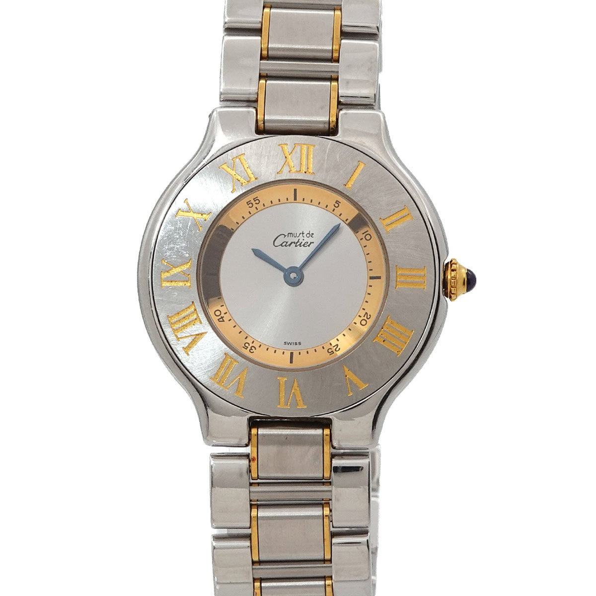 Pre-Owned Cartier Must 21 Vingt-et-un Two-Tone W10072R6 Boys' Watch Silver Quartz