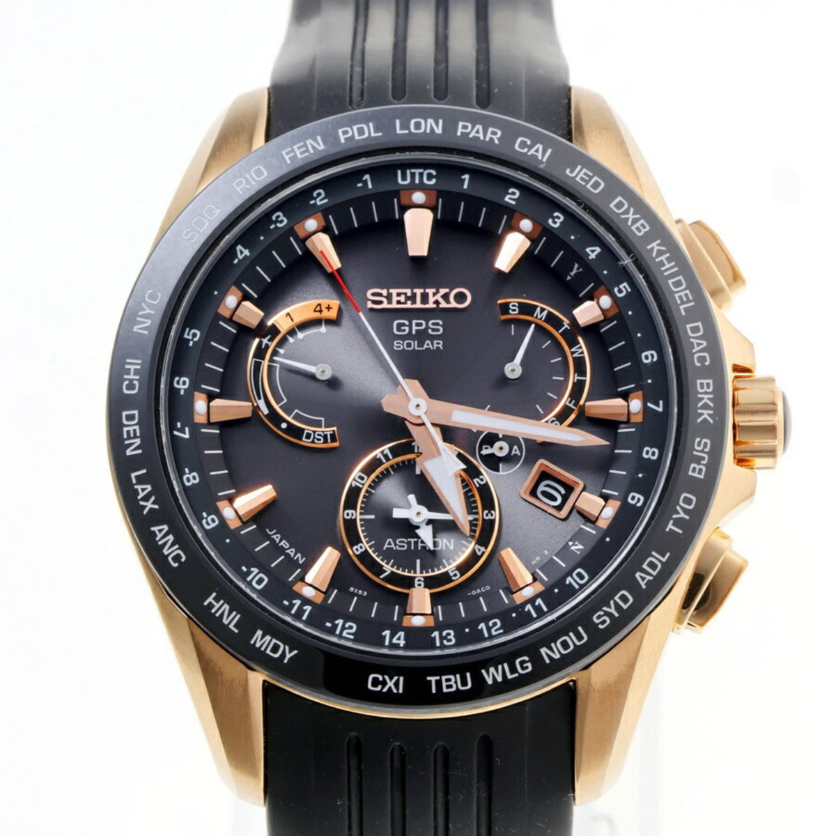 Pre-Owned Seiko Astron SBXB055 8X53-0AC0-2 Black Quartz GPS Solar Watch