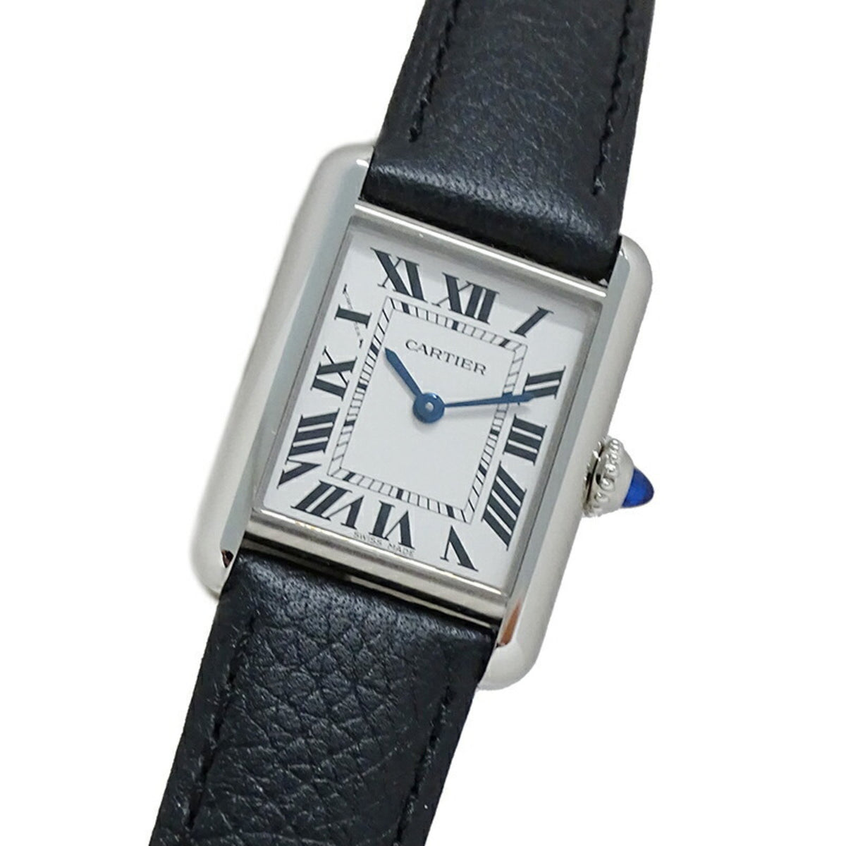 Montre à quartz Cartier Tank Must SM d'occasion pour femme, acier inoxydable et cuir, modèle carré WSTA0042 